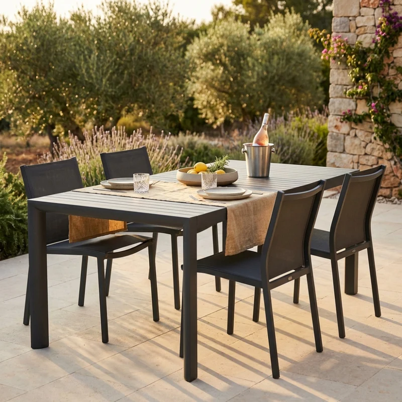 Tavolo da Giardino Houston in Alluminio Antracite