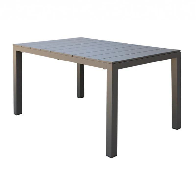 Tavolo allungabile Antracite "Seychelles" piano telescopico con doghe in alluminio per giardino e veranda 215/285 cm