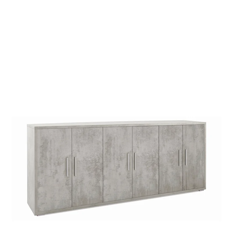 Mobile 6 ante moderno con ripiani regolabili - 84 x 203 x 41 cm