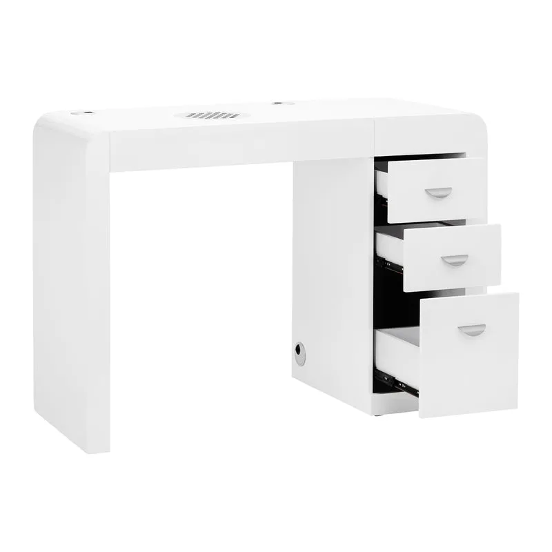 Tavolo per manicure con aspiratore a turbina | Mod. DESK 312 (Cassettiera a Destra)