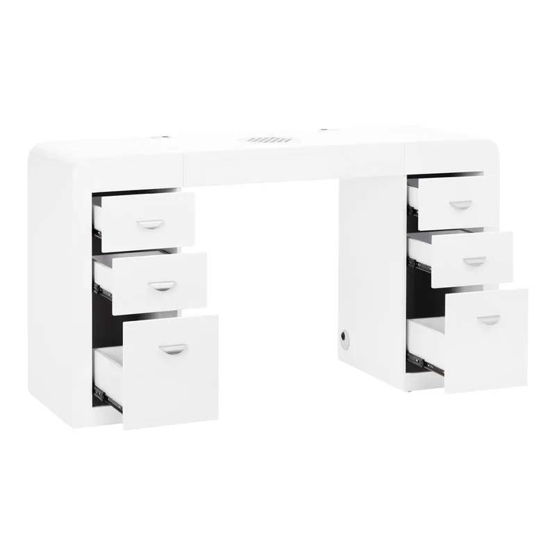 Tavolo per manicure con aspiratore a turbina | Mod. DESK 314 (Bianco)