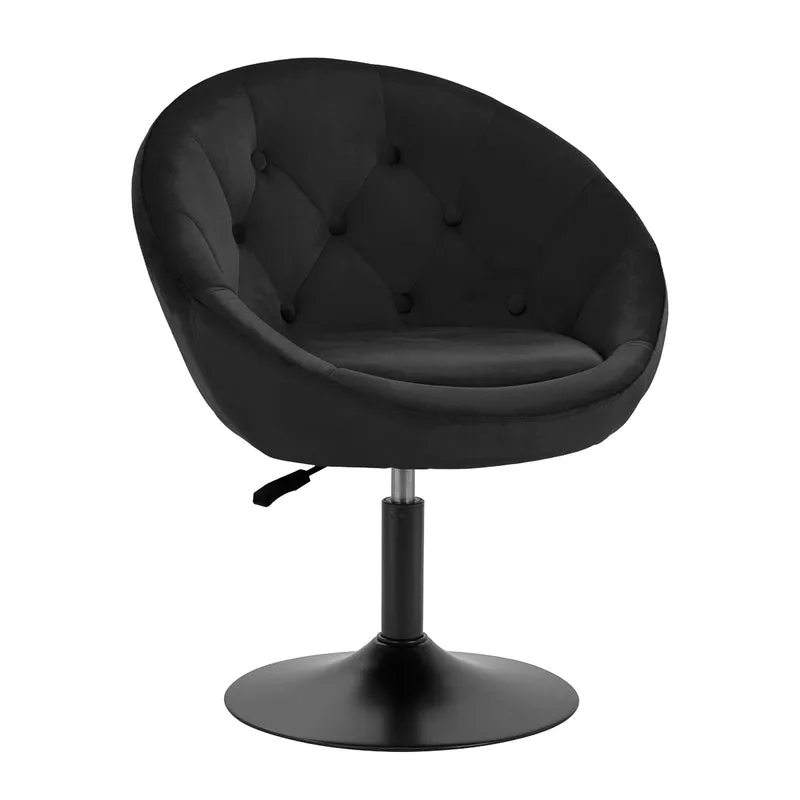 Poltroncina in velluto girevole | 4Rico QS-BL12G (nero/nero)