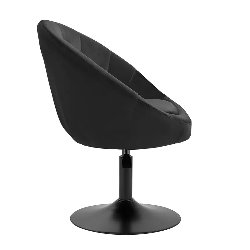 Poltroncina in velluto girevole | 4Rico QS-BL12G (nero/nero)