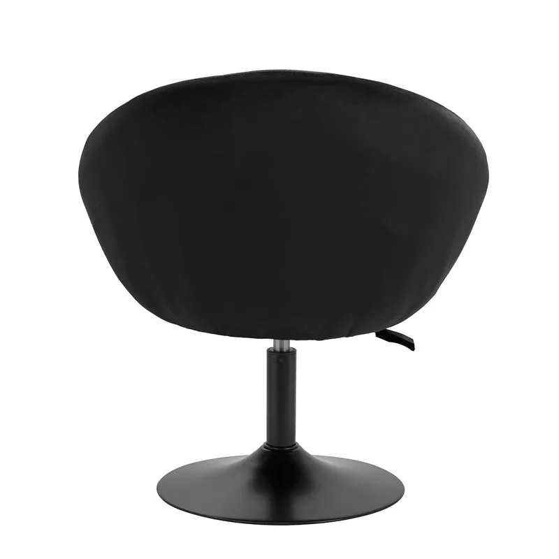Poltroncina in velluto girevole | 4Rico QS-BL12G (nero/nero)