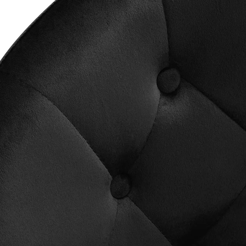 Poltroncina in velluto girevole | 4Rico QS-BL12G (nero/nero)