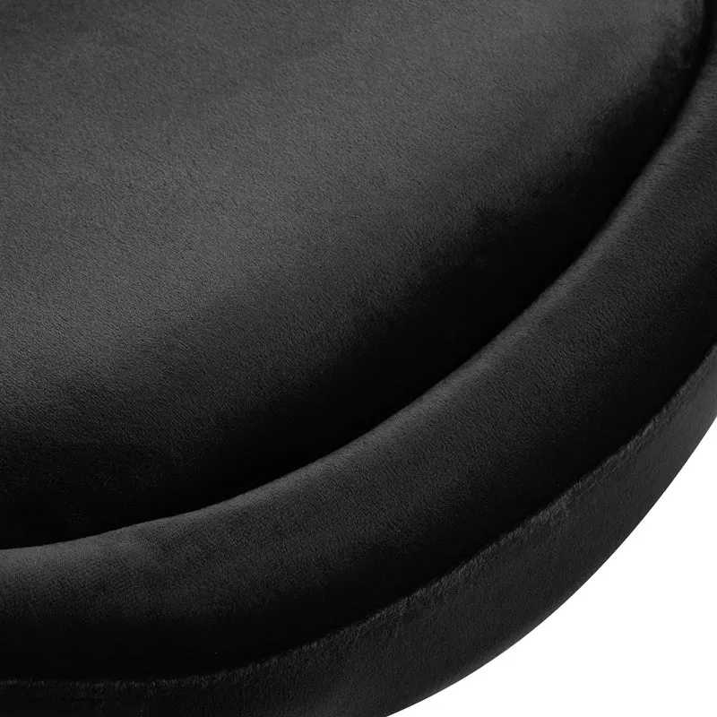 Poltroncina in velluto girevole | 4Rico QS-BL12G (nero/nero)