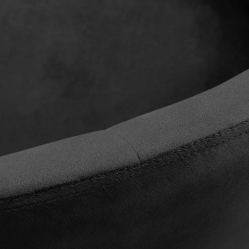Poltroncina in velluto girevole | 4Rico QS-BL12G (nero/nero)