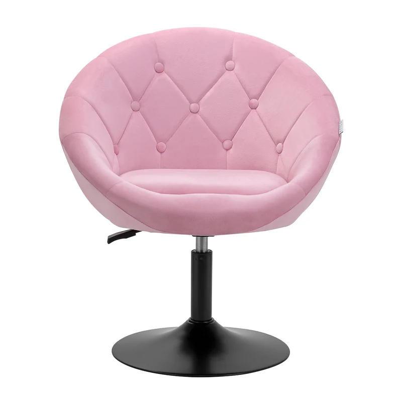 Poltroncina in velluto girevole | 4Rico QS-BL12G (rosa/nero)