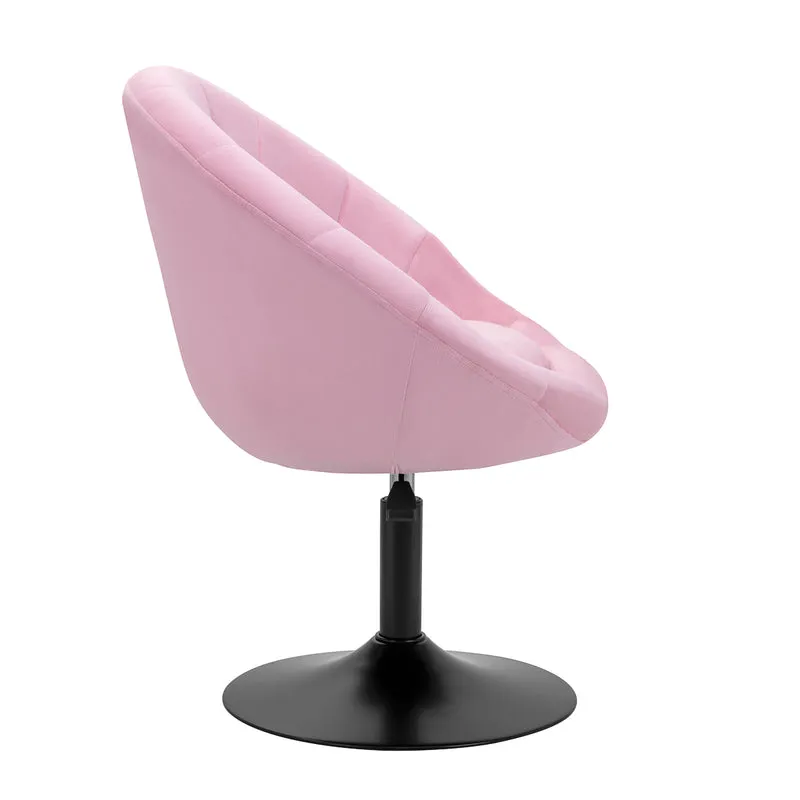Poltroncina in velluto girevole | 4Rico QS-BL12G (rosa/nero)