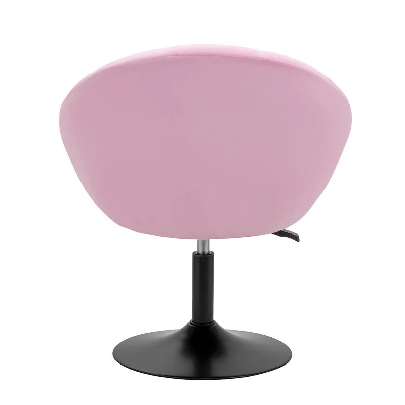 Poltroncina in velluto girevole | 4Rico QS-BL12G (rosa/nero)