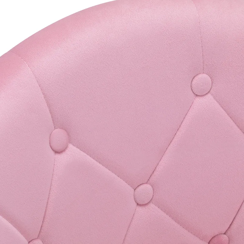 Poltroncina in velluto girevole | 4Rico QS-BL12G (rosa/nero)