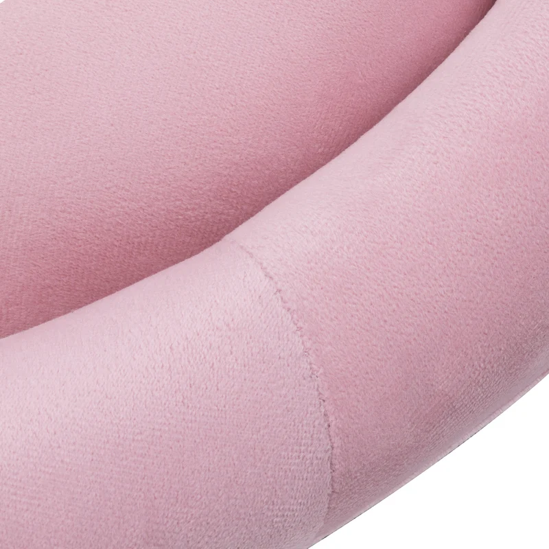 Poltroncina in velluto girevole | 4Rico QS-BL12G (rosa/nero)