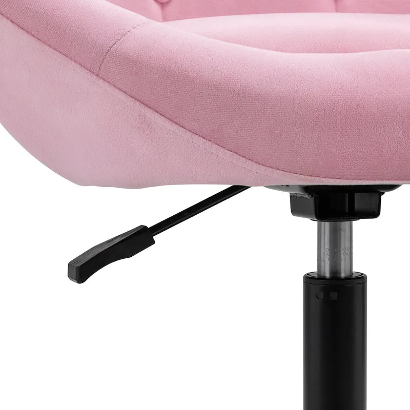 Poltroncina in velluto girevole | 4Rico QS-BL12G (rosa/nero)