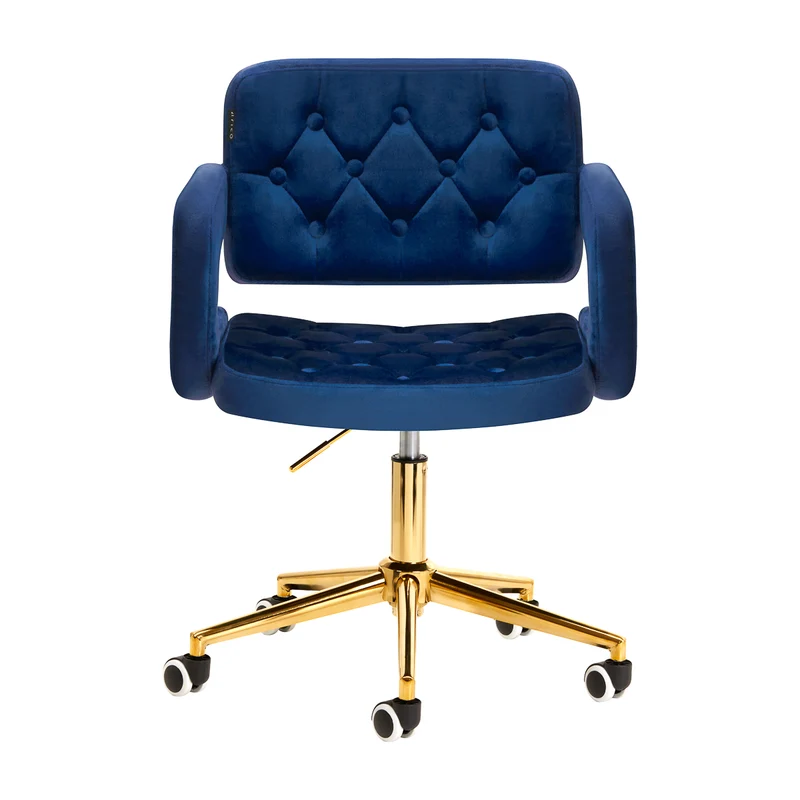 Poltroncina in velluto con ruote | 4Rico QS-OF213G (navy blue)