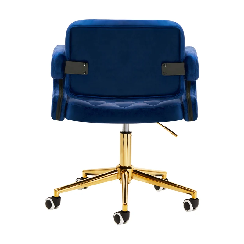 Poltroncina in velluto con ruote | 4Rico QS-OF213G (navy blue)