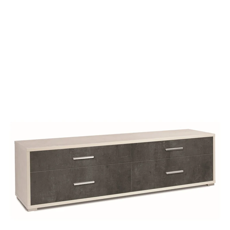 Cassettiera moderna 4 cassetti, minimal e ampia superficie d’appoggio – 179x47x50 cm