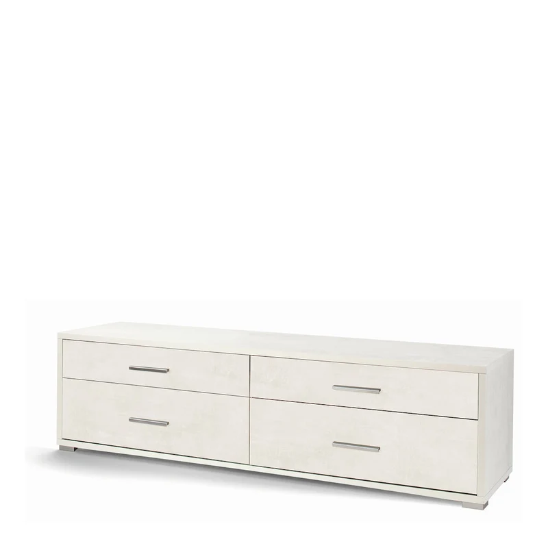 Cassettiera moderna 4 cassetti, minimal e ampia superficie d’appoggio – 179x47x50 cm