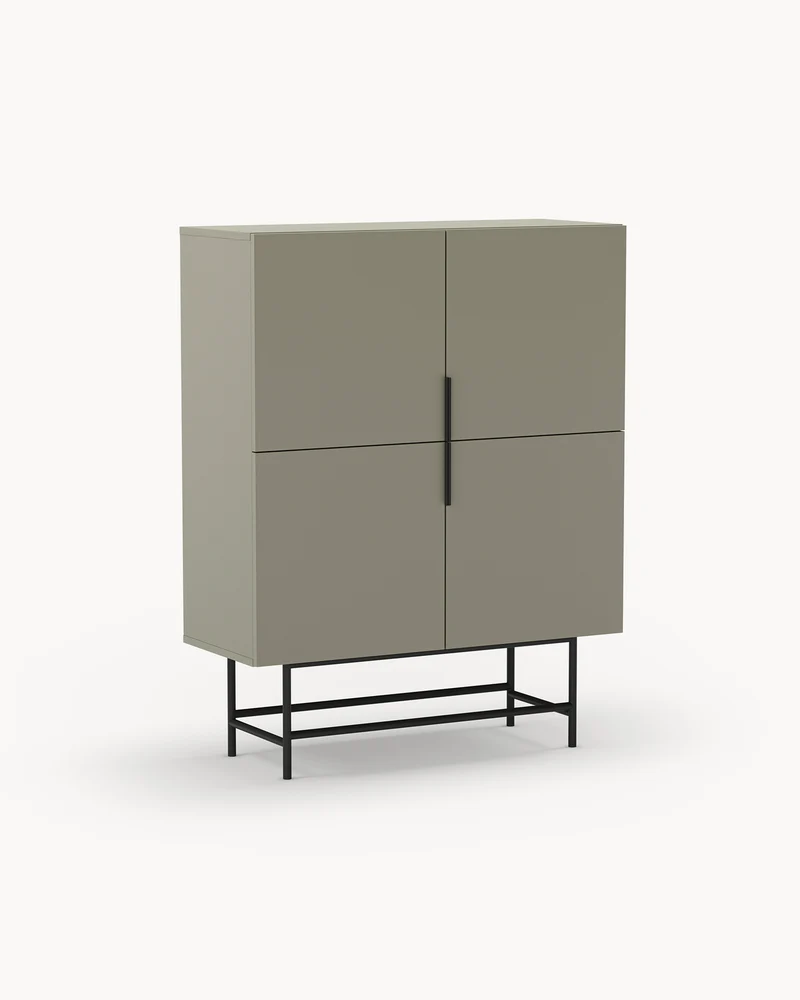 Credenza alta con gambe in metallo Eldia