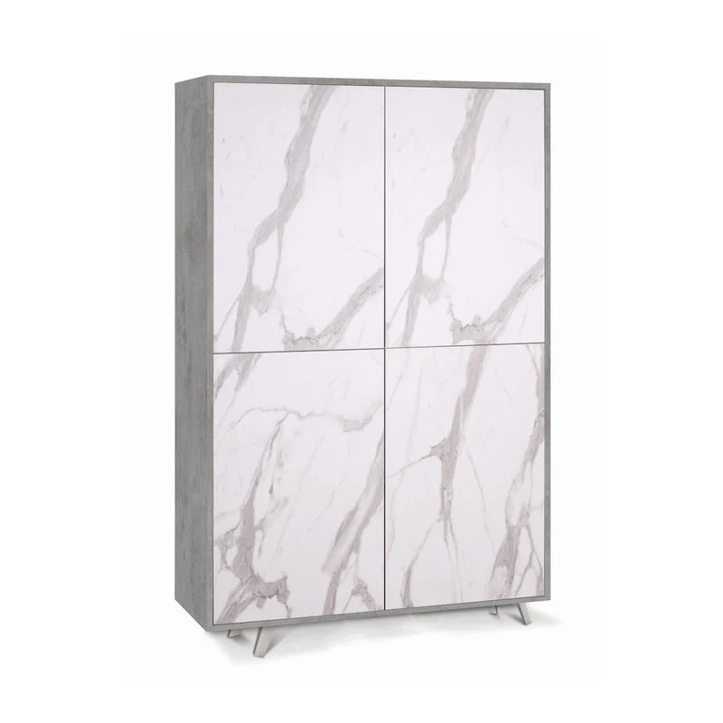 Madia moderna 4 ante con apertura push-pull – 108x41x161 cm