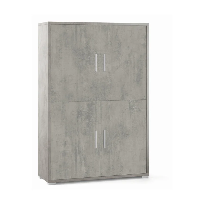 Armadio moderno 4 ante con struttura resistente e ripiani regolabili – 108x41x161 cm