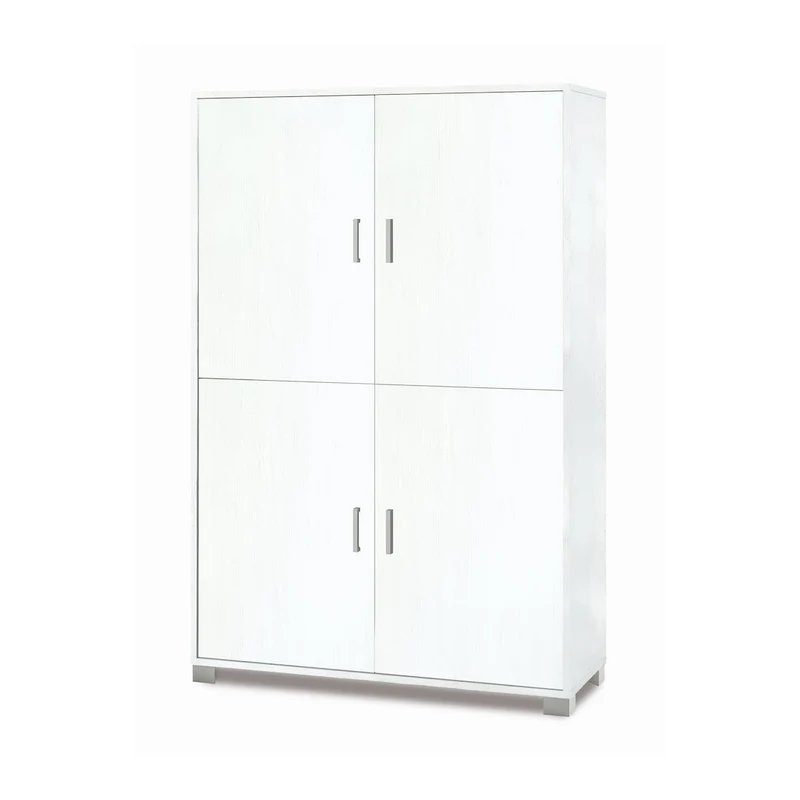 Armadio moderno 4 ante con struttura resistente e ripiani regolabili – 107x41x162 cm