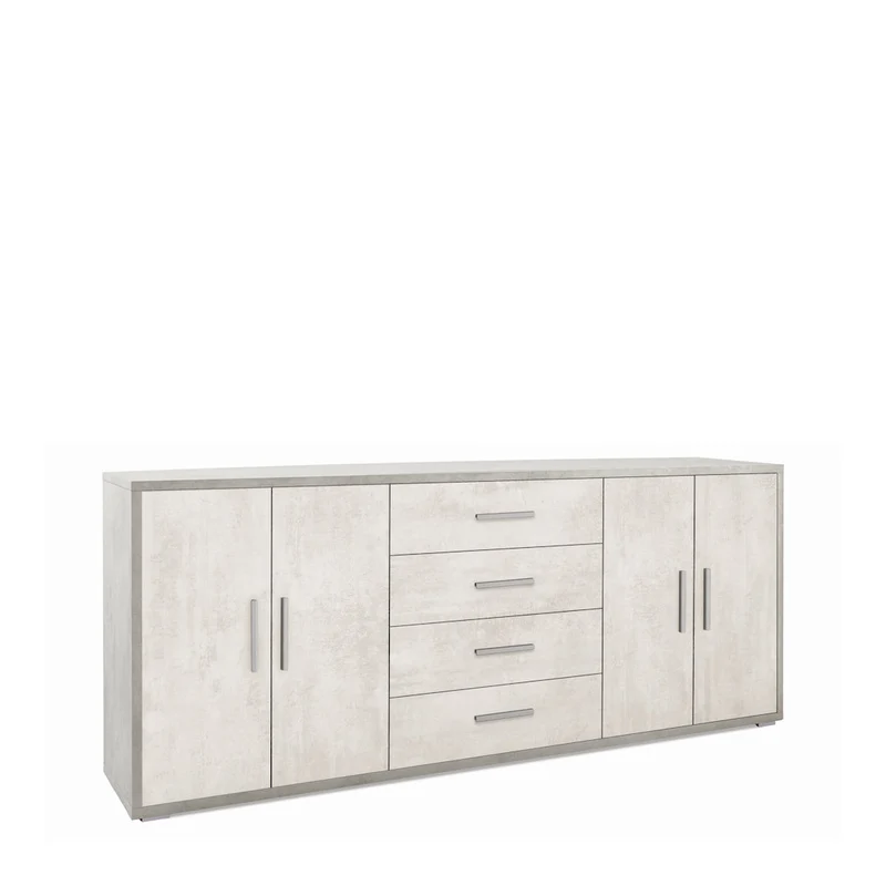 Madia moderna 4 ante e 4 cassetti - 203 x 41 x 84 cm