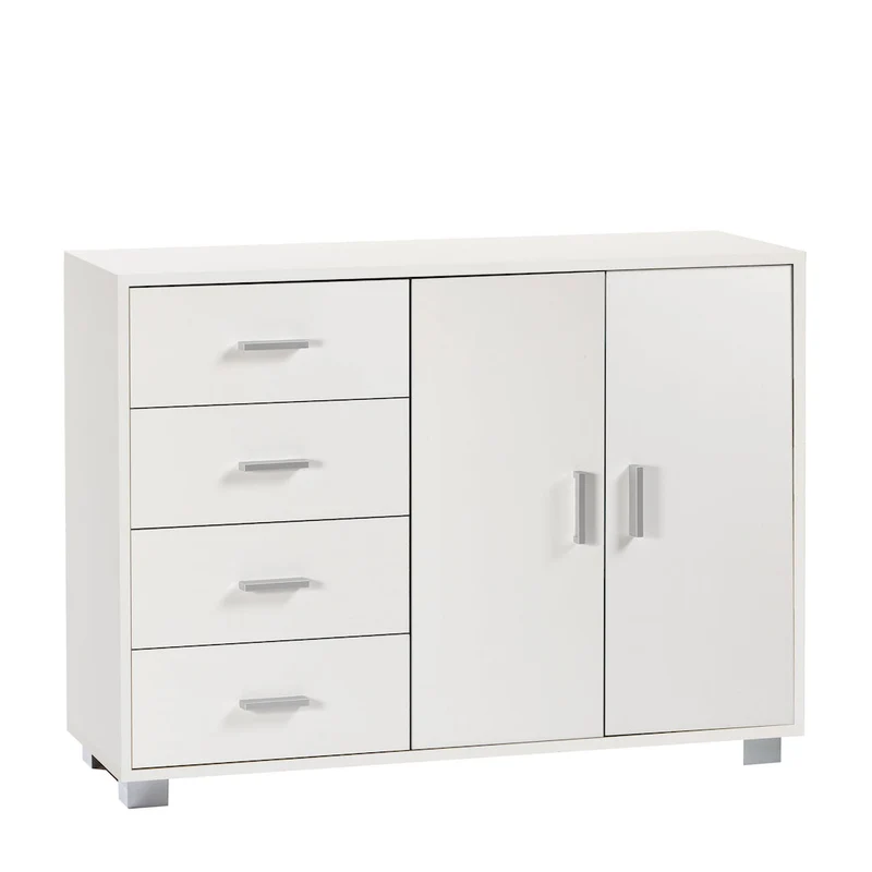 Mobile a 2 ante e 4 cassetti con ripiano regolabile – 116 x 41 x 86 cm