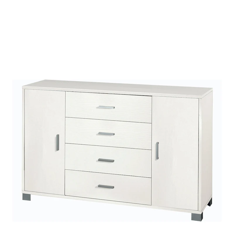 Mobile a 2 ante e 4 cassetti con ripiani regolabili – 136 x 41 x 86 cm
