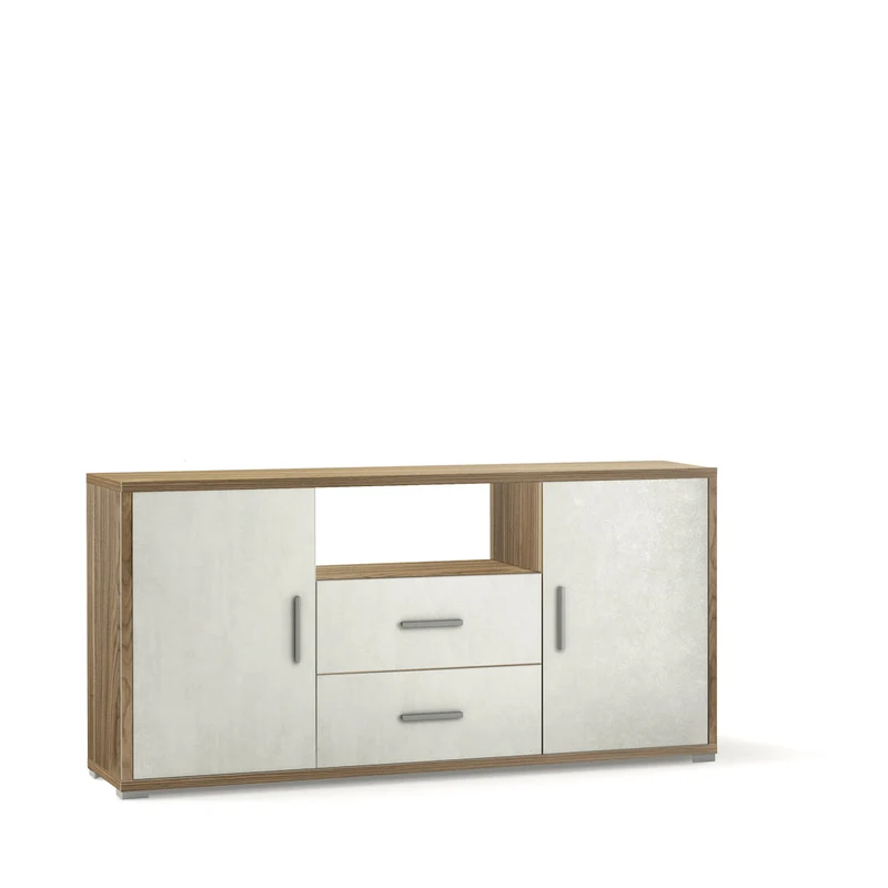 Mobile soggiorno a due ante e due cassetti - 84 x 174 x 41 cm