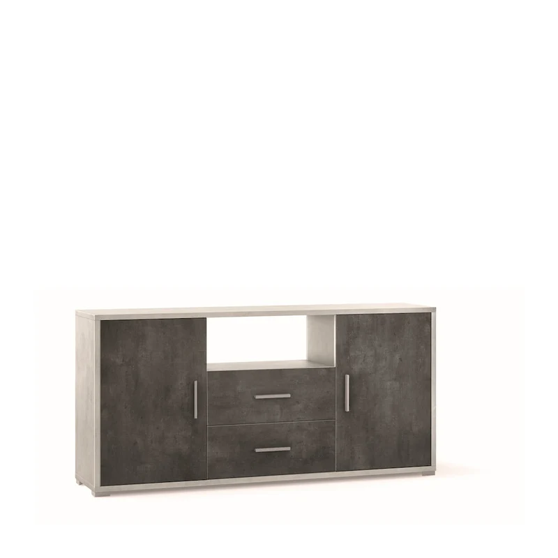 Mobile soggiorno a due ante e due cassetti - 84 x 174 x 41 cm