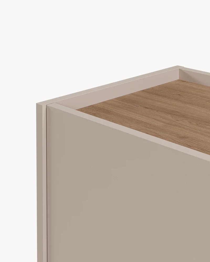 Credenza con piano effetto rovere Lucile