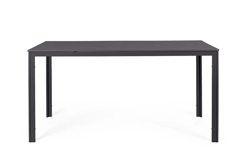 Tavolo "Sarita" struttura in acciaio, piano in hdpe con effetto legno venato, per arredo interno ed esterno