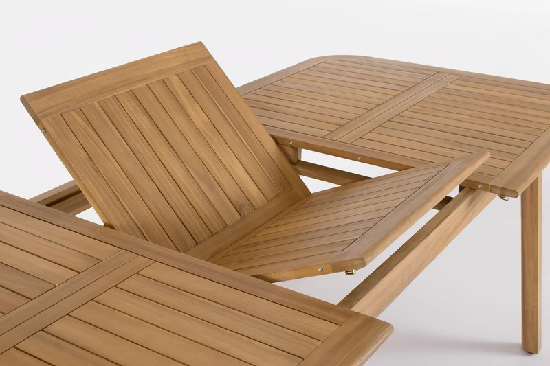 Tavolo "Danubio" in legno di acacia effetto teak, per arredo interno ed esterno
