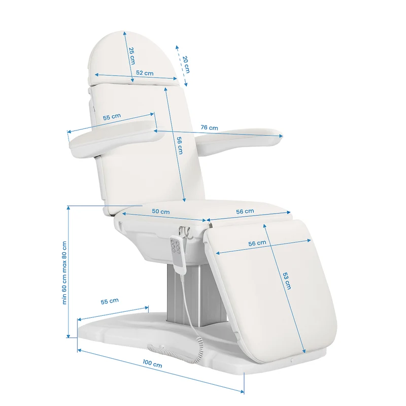 Poltrona elettrica per estetista - 3 motori | SILLON ECLIPSE (bianco)