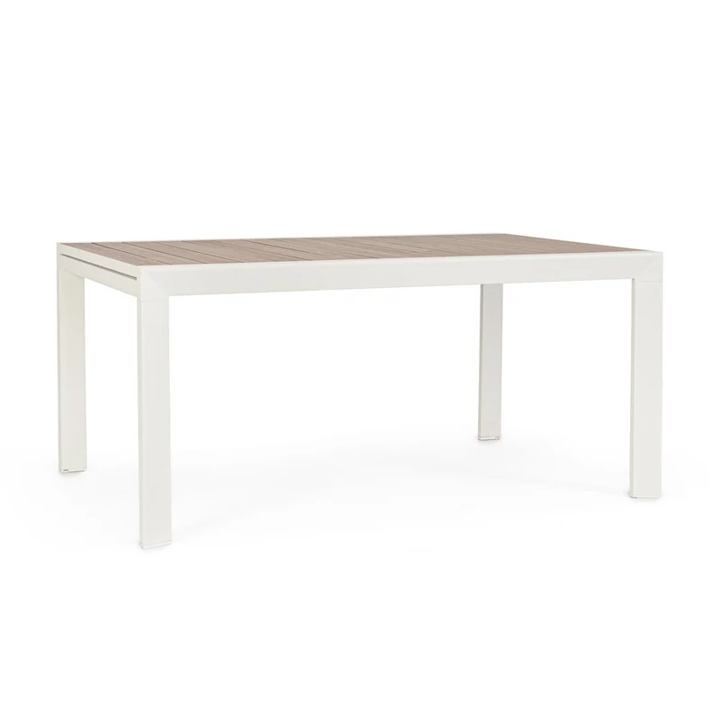 Tavolo allungabile "Belmar" in alluminio Vapor effetto legno per esterno