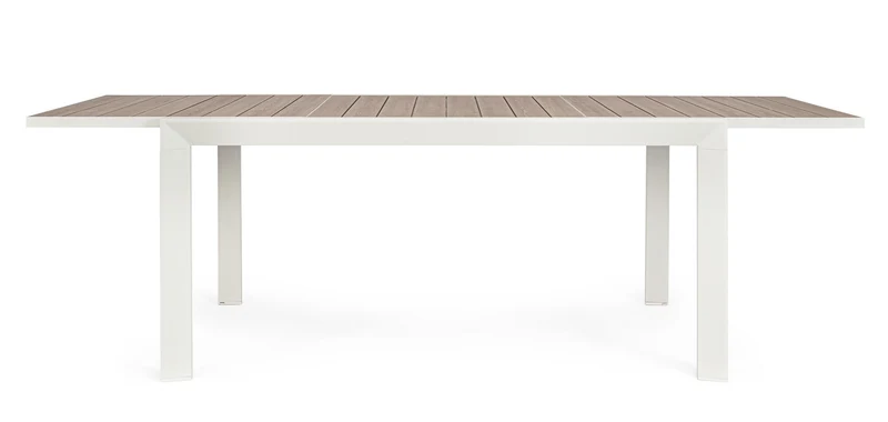 Tavolo allungabile "Belmar" in alluminio Vapor effetto legno per esterno