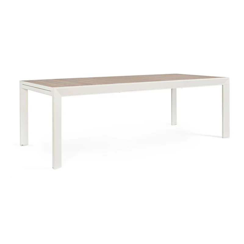 Tavolo allungabile "Belmar" in alluminio Vapor effetto legno per esterno