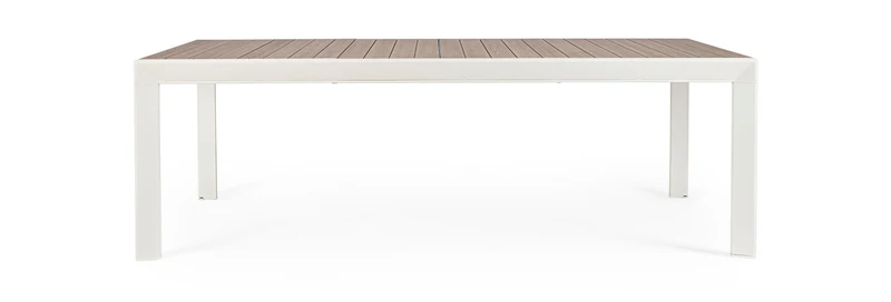 Tavolo allungabile "Belmar" in alluminio Vapor effetto legno per esterno