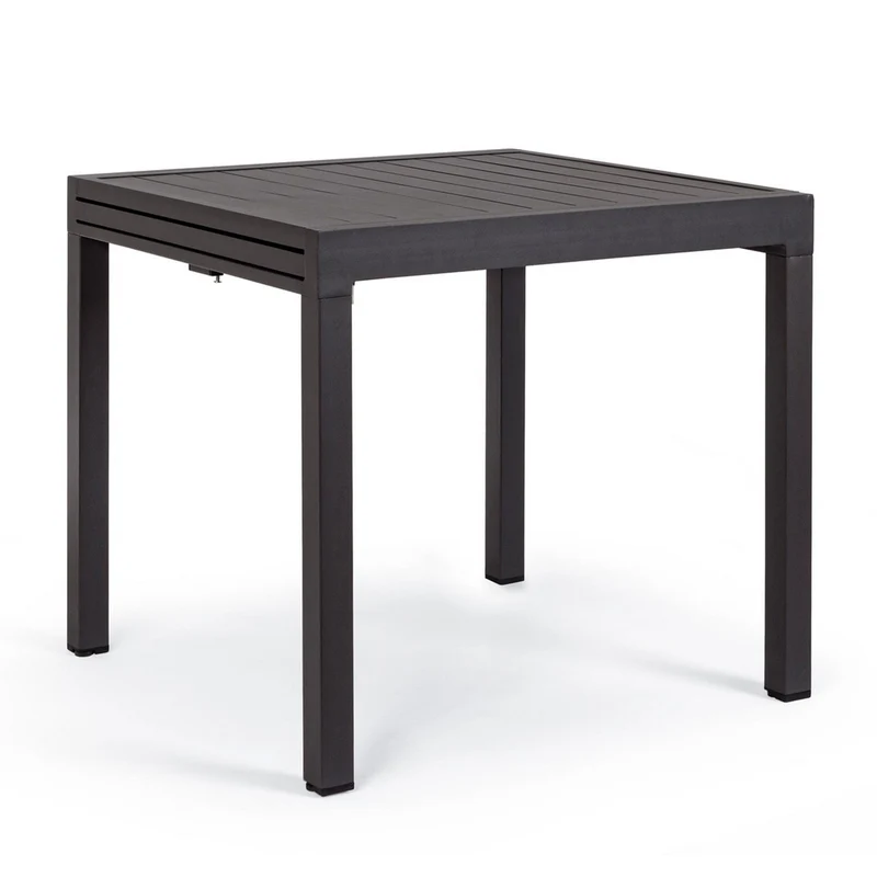 Tavolo allungabile "Samoa" in alluminio Antracite 90 x 90/180 cm per giardino e veranda