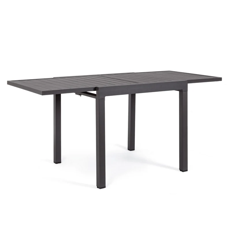 Tavolo allungabile "Samoa" in alluminio Antracite 90 x 90/180 cm per giardino e veranda