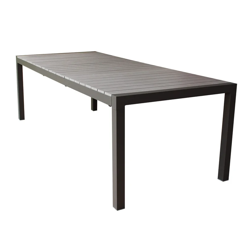 Tavolo allungabile "Corfù" Taupè in alluminio e Polywood dogato telescopico 160-240x100 cm per giardino e veranda