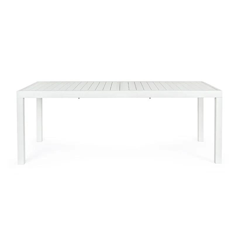 Tavolo allungabile "Fuerteventura" in alluminio Bianco dogato da esterno per giardino