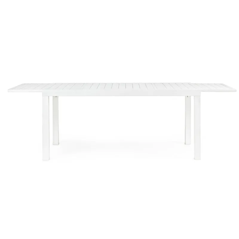 Tavolo allungabile "Fuerteventura" in alluminio Bianco dogato da esterno per giardino
