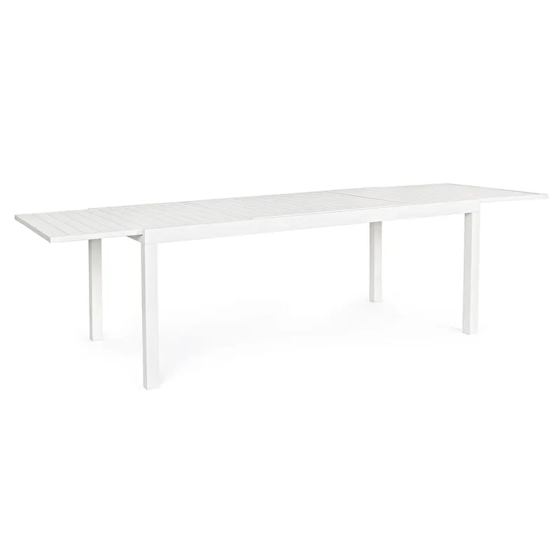 Tavolo allungabile "Fuerteventura" in alluminio Bianco dogato da esterno per giardino