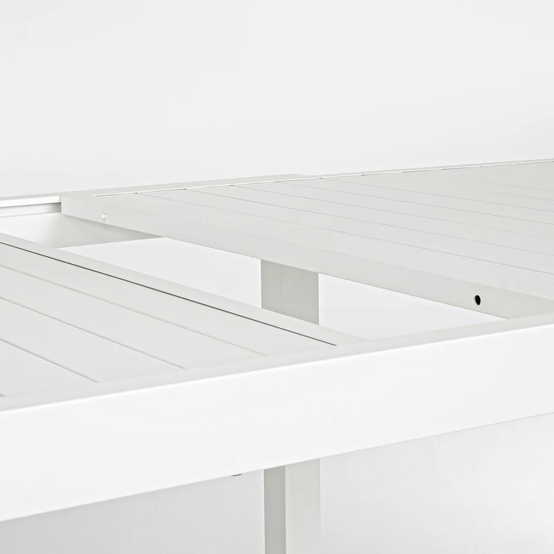 Tavolo allungabile "Fuerteventura" in alluminio Bianco dogato da esterno per giardino