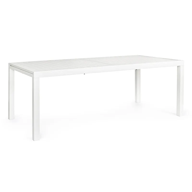 Tavolo allungabile "Fuerteventura" in alluminio Bianco dogato da esterno per giardino