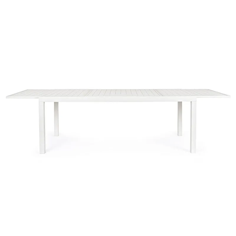 Tavolo allungabile "Fuerteventura" in alluminio Bianco dogato da esterno per giardino