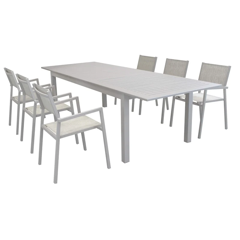 Tavolo allungabile "Ibiza" in alluminio Tortora da esterno per giardino e veranda 220/280 x 100 cm