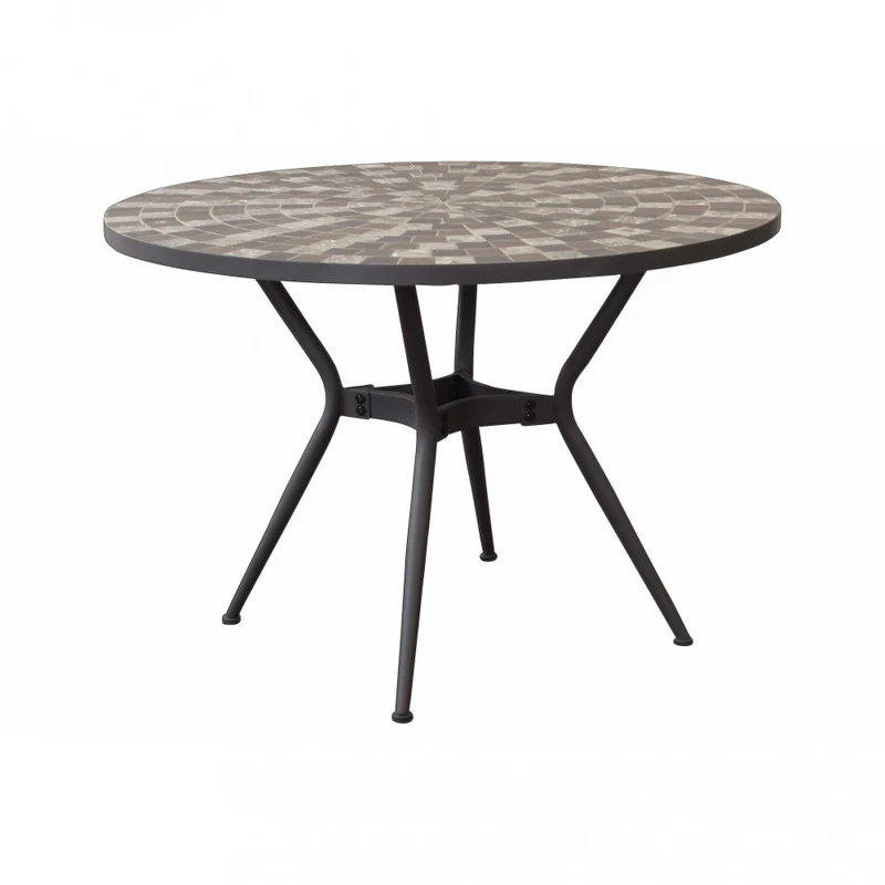 Tavolo da Giardino Zefiro in Ceramica Antracite Beige
