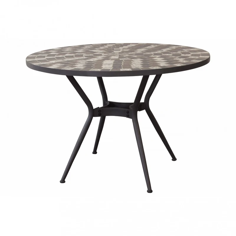 Tavolo da Giardino Zefiro in Ceramica Antracite Beige